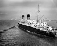 High angle view of cruise ship SS Liberte in the sea poster print.