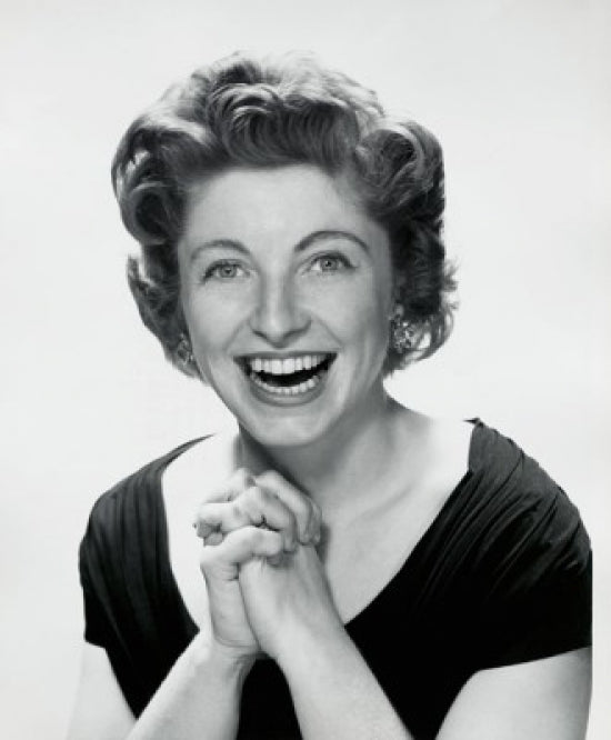 Portrait of a mid adult woman smiling poster print