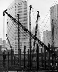 Office Building Under Construction Poster Print showcasing New York City architecture.