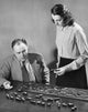 Businesswoman taking an aptitude test poster print, showcasing determination and focus.