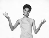 Portrait of a young woman smiling poster print