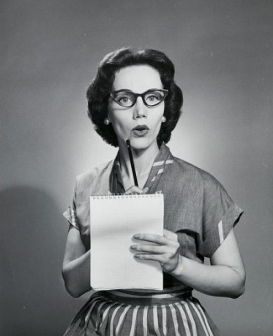 Surprised Young Woman Poster Print showcasing an expressive young woman.