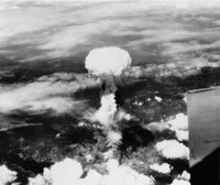 High Angle View of Atomic Bomb Explosion, Nagasaki, Japan - Fine Art Print
