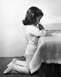 Girl Praying Before Bedtime Poster Print