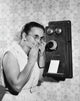 Senior woman talking on the telephone Poster Print