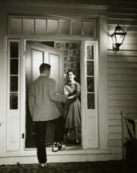 Young Man Arriving at His Date's Home Poster Print