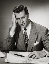 Businessman Holding His Head Poster Print - Office Decor