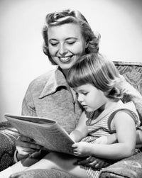 Mother and Daughter Reading Book Poster Print, showcasing the bond of family.