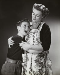 Mother Hugging Her Son Poster Print - Heartwarming Art