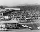 High angle view of cars parked at Westgate Shopping Center in Asheville, North Carolina.