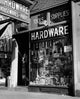 Window Display of a Hardware Store Poster Print showcasing various tools and supplies
