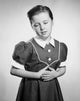 Close-up of a girl with a stomachache poster print