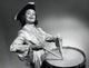 Portrait of a Young Woman Playing the Drum Poster Print