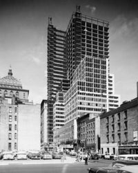 Office building under construction in New York City poster print