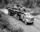 Poster print of a semi-truck hauling lumber on a dirt road in Washington State.