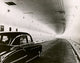 Close-up of a car moving through the Brooklyn-Battery Tunnel in NYC.