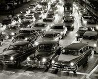 High angle view of cars on a road in Boston, Massachusetts poster print.
