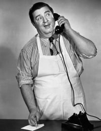 Grocer Taking an Order on the Telephone Poster Print