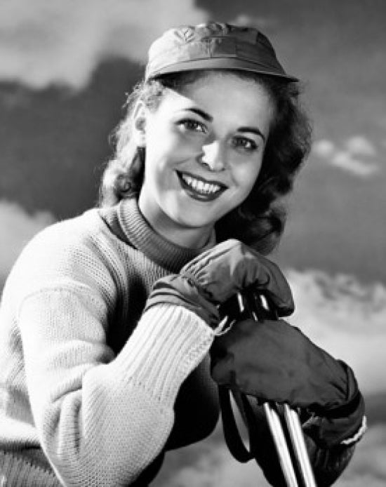 Close-up poster print of a young woman smiling