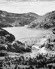 High angle view of Gibson Dam in Sun River, Montana poster print.