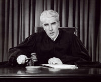 Portrait of a Judge Holding a Gavel Poster Print