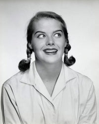 Close-up of a teenage girl smiling poster print