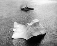 High angle view of US Coast Guard ship in the sea poster print