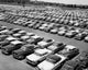 High Angle View of Cars Parked in a Parking Lot Poster Print