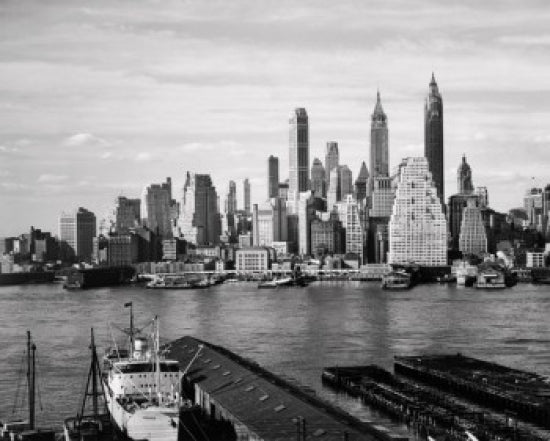 Skyscrapers on the waterfront in Manhattan, New York City poster print.