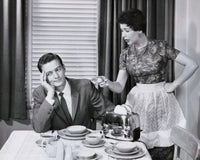 Young Man Ignoring His Wife's Conversation Poster Print