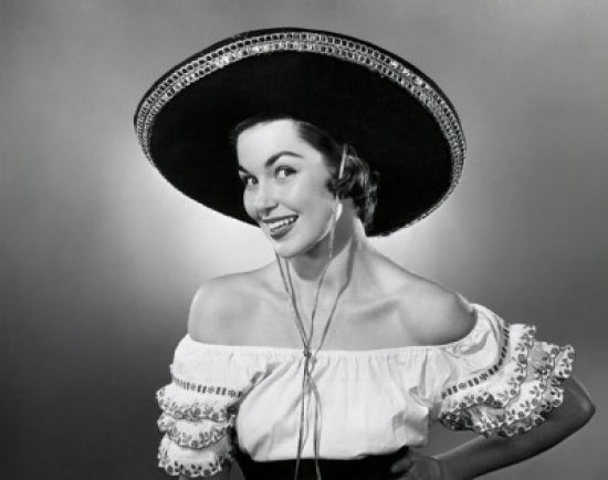 Portrait of Young Woman Wearing Hat Poster Print in various sizes.