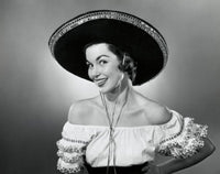 Portrait of Young Woman Wearing Hat Poster Print in various sizes.