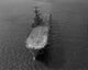 High angle view of an aircraft carrier in the sea poster print