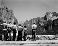 Yosemite National Park poster print featuring El Capitan and Bridal Veil Falls.