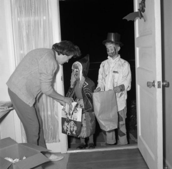 Halloween Kids in Costumes Trick or Treat Poster Print
