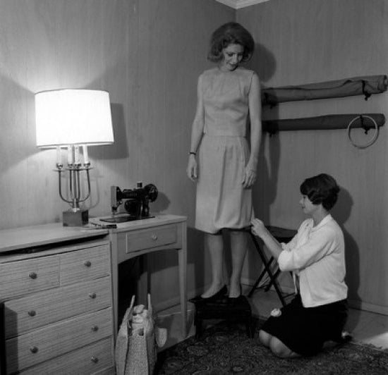 Dressmaker Fixing Dress Poster Print showcasing artistry in fashion.