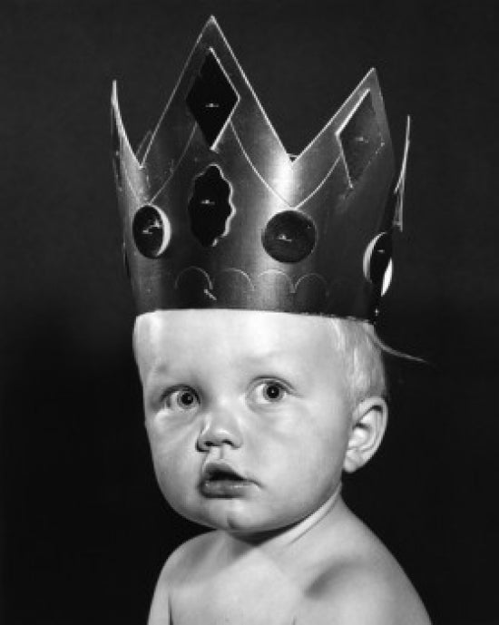 Portrait of a baby boy poster print, perfect for nursery decor.