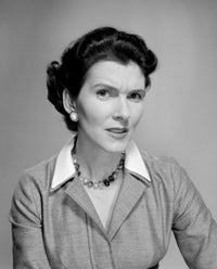 Portrait of mature woman with frowning forehead poster print.