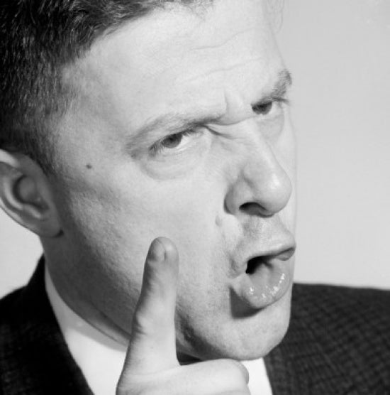 Displeased Man Gesturing Close-Up Poster Print