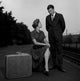 Young Couple Waiting at Train Station Poster Print