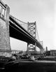 Bridge and Cars in City Poster Print - Low Angle View