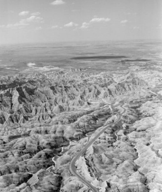 Aerial view of South Dakota mountain landscape poster print.