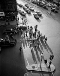 High angle view of Boston Park Square traffic during the day poster print