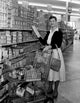 Woman Shopping in Supermarket Poster Print - vibrant and lively decor