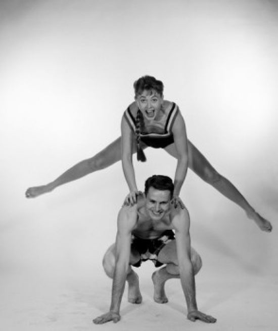 Portrait of Young Couple Exercising Poster Print for fitness inspiration