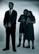 Studio shot of female students gossiping poster print