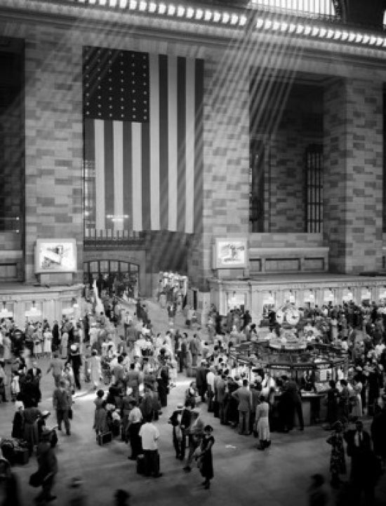 Crowds in Grand Central Station Poster Print showcasing New York City hustle.
