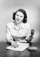 Studio portrait of a female judge passing verdict poster print.