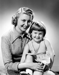 Studio portrait of mother with daughter poster print