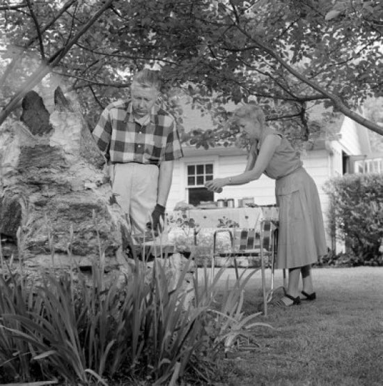 Senior couple enjoying a barbecue in their backyard, vibrant and joyful scene.